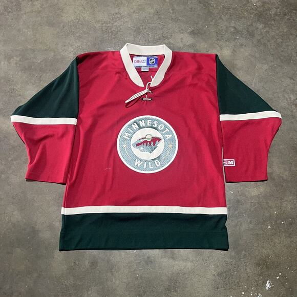 Vintage Y2k Minnesota Wild CCM Red Hockey Jersey - Picture 1 of 4